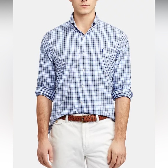Polo Ralph Lauren Classic Fit Performance Button Front Long Sleeve Shirt 2XB - Picture 1 of 8